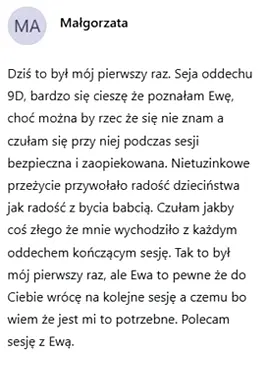Opinia uczestniczki – zaopiekowana i bezpieczna